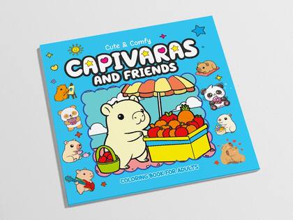 Imagem de Livro - Cute & Comfy Coloring Book for Adults - Capivaras and Friends - Livro de Colorir Adulto