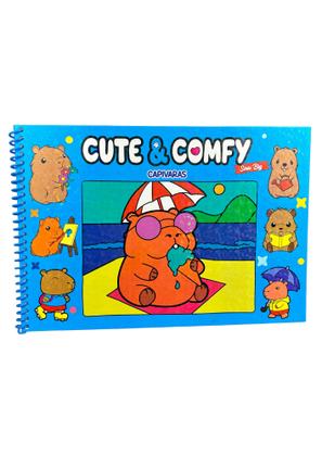 Imagem de Livro - Cute & Comfy Série BIG - Capivaras - Livro de Colorir Adulto - Capa Dura Holográfica