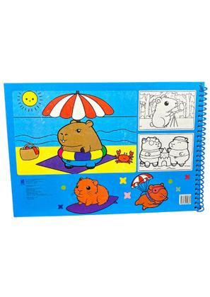 Imagem de Livro - Cute & Comfy Série BIG - Capivaras - Livro de Colorir Adulto - Capa Dura Holográfica