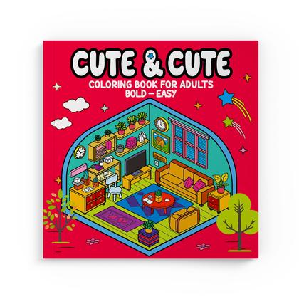 Imagem de Livro - Cute & Cute Coloring Book for Adults - Bold Easy - Livro de Colorir Adulto