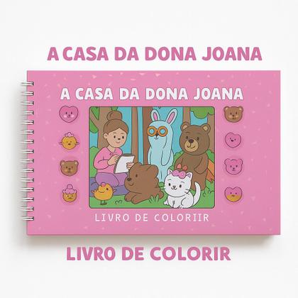 Imagem de Livro de Colorir  A Casa da Dona Joana Capa Dura 98 Folhas Perfeito para soltar a imaginação e rela