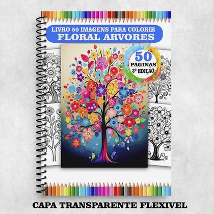 Imagem de Livro de Colorir Adulto Antiestresse Floral Árvores  50 Desenhos Arvores  Terceira Edição COL039-03