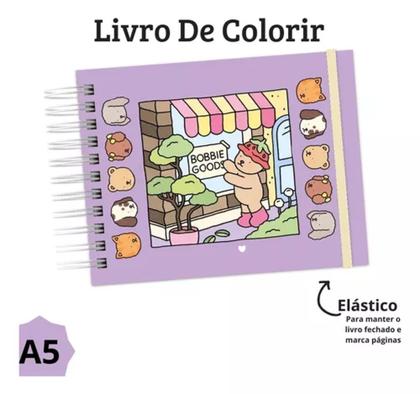 Imagem de Livro De Colorir Bobbie Goods Capa Dura 50 Páginas + Canetinhas Colorir De 36 Cores