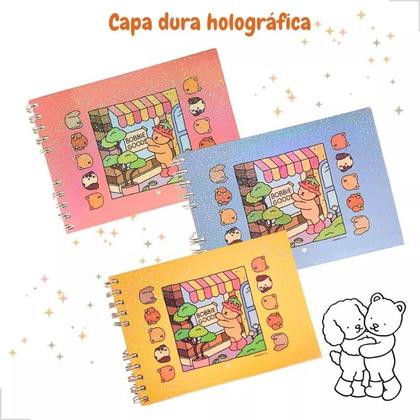 Imagem de Livro De Colorir Bobbie Goods Capa Dura Azul E Rosa 50 Páginas A5 180g - Boobie Goods 50 Desenhos Pronta Entrega