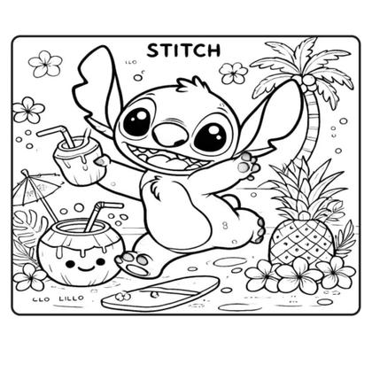 Imagem de Livro De Colorir Bobbie Goods Stitch + Kit De 24 Canetinhas Marca Texto Ponta Dupla