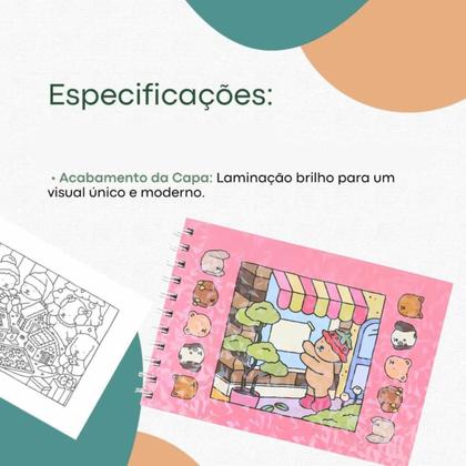 Imagem de Livro De Colorir Capa Dura Desenhos Variados Folha Acetato