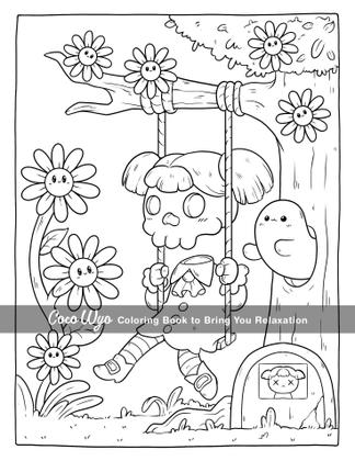 Imagem de Livro de colorir Coco Wyo Creepy Cutie para adultos e adolescentes