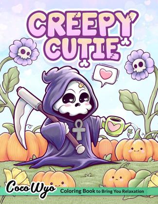 Imagem de Livro de colorir Coco Wyo Creepy Cutie para adultos e adolescentes