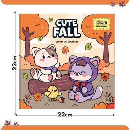 Imagem de Livro de Colorir Cute Fall Tilibra Cute & Relax 39 Desenhos Pintura Estação Criatividade Cores