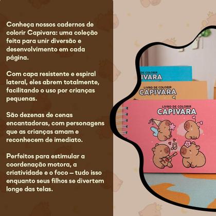 Imagem de Livro De Colorir Desenhos Capivara Criatividade Antiestresse