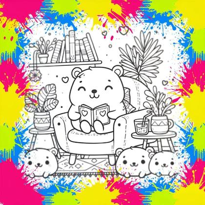 Imagem de Livro de Colorir Estilo Bobbie Goods CAPIVARA Capa Dura Holográfica 50 Desenhos