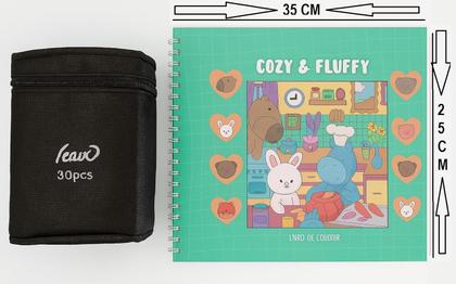 Imagem de Livro de Colorir Grande 35x25cm + Kit 36 Canetas Ponta Dupla  Arte e Diversão