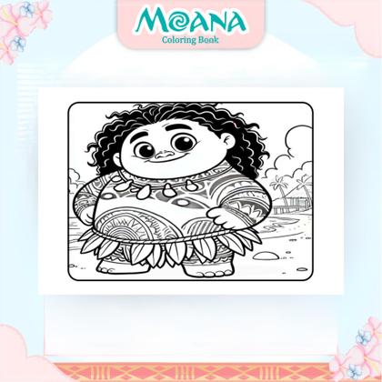 Imagem de Livro De Colorir Infantil Moana Desenhos Pintura Estilo Bobbie Goods Divertido e Relaxante