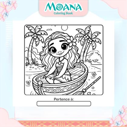 Imagem de Livro De Colorir Infantil Moana Desenhos Pintura Estilo Bobbie Goods Divertido e Relaxante