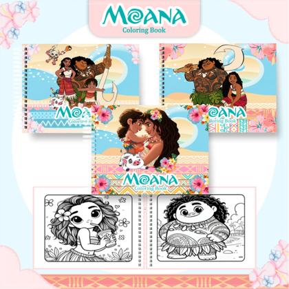 Imagem de Livro De Colorir Infantil Moana Desenhos Pintura Estilo Bobbie Goods Divertido e Relaxante