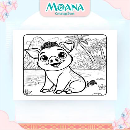 Imagem de Livro De Colorir Infantil Moana Desenhos Pintura Estilo Bobbie Goods Divertido e Relaxante