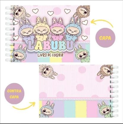 Imagem de Livro De Colorir Labubu Bobbie Goods Rosa 50 Folhas Capa Dura180G