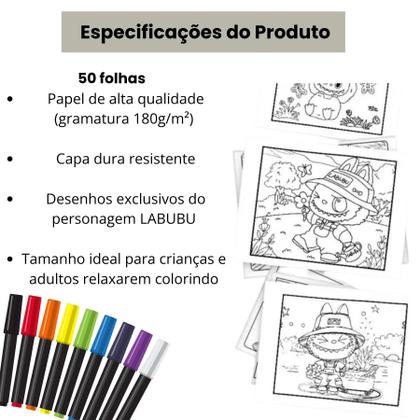 Imagem de Livro De Colorir Labubu  Capa dura e proteção contra manchas.