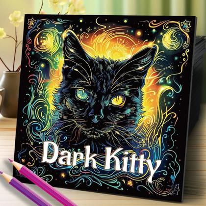Imagem de Livro De Colorir Para Adultos: Gato Cartoon - 20 Páginas, Alívio Do Estresse, Festa De Aniversário,