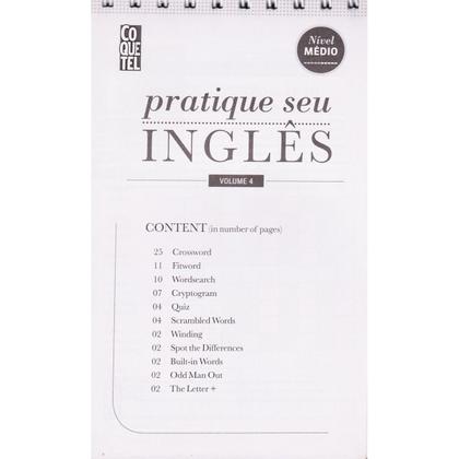 Imagem de Livro de Passatempo Coquetel Inglês Crossword Espiral Vol 4