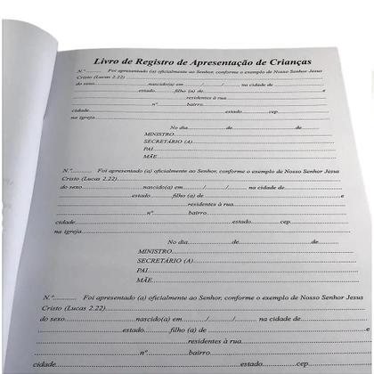 Imagem de Livro de Registro de Apresentação de Criança Capa Dura - 27 cm x 20 cm