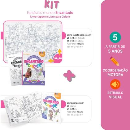 Imagem de Livro e tapete de colorir  Fantástico mundo Encantado