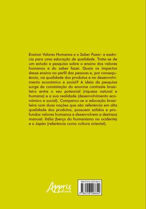 Imagem de Livro - Ensinar valores humanos e o saber fazer