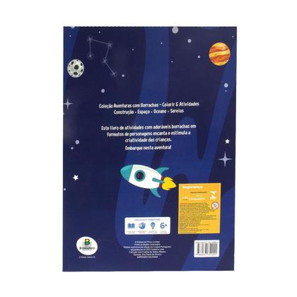 Imagem de Livro Espaço de Colorir C/ Atividades E Borrachas Galáxia Montessori Astronauta - Todolivro