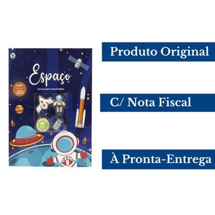 Imagem de Livro Espaço de Colorir C/ Atividades E Borrachas Galáxia Montessori Astronauta - Todolivro