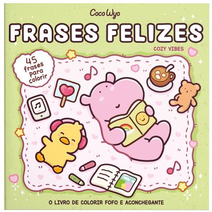 Imagem de Livro - Frases felizes (Cozy Vibes) – livro de colorir Coco Wyo com frases inspiradoras para colorir