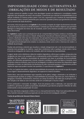Imagem de Livro - Impossibilidade como Alternativa ás Obrigações de Meios e de Resultado - 1ª Ed - 2025