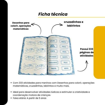 Livro Infantil 333 Atividades Divertido para meninos Imagem de Livro Infantil 333 Atividades Divertido para meninos