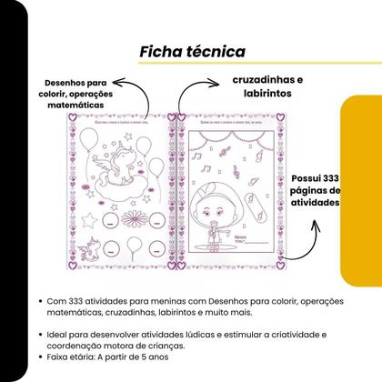 Imagem de Livro Infantil 333 Atividades Jogos e Desenhos para meninas