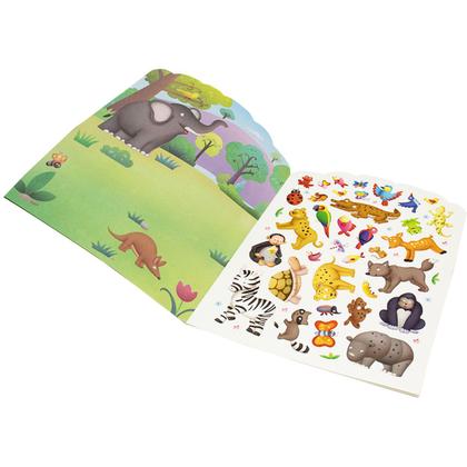 Imagem de Livro Infantil Mágico de Adesivos Para Aventuras Infinitas Dinossauros Floresta Princesas Unicórnios - Todo Livro