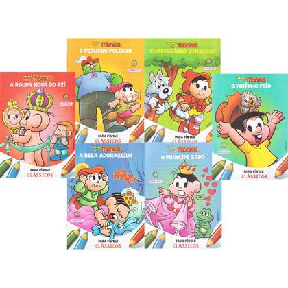 Imagem de Livro Infantil Turma da Mônica Clássicos Para Pintar Kit C18