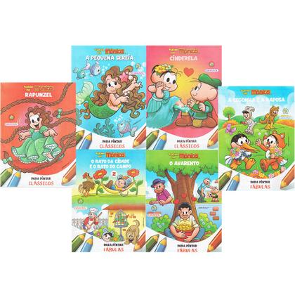 Imagem de Livro Infantil Turma da Mônica Clássicos Para Pintar Kit C18