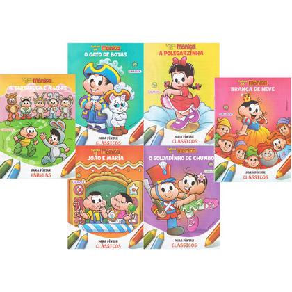 Imagem de Livro Infantil Turma da Mônica Clássicos Para Pintar Kit C18