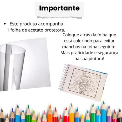 Imagem de Livro Labubu Para Colorir  Papel resistente e capa dura!