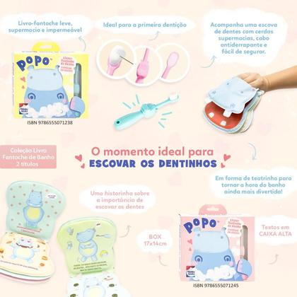Imagem de Livro - Livro-Fantoche de Banho: Popo escova os dentes! (ROSA)