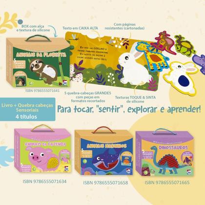Imagem de Livro - Livro+Quebra-cabeças sensoriais: Animais da Floresta