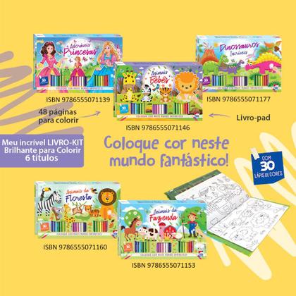 Imagem de Livro - Meu Incrível LIVRO-KIT Brilhante para Colorir: Dinossauros Incríveis