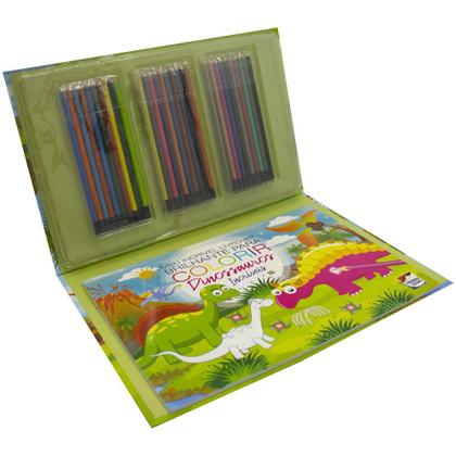 Imagem de Livro - Meu Incrível LIVRO-KIT Brilhante para Colorir: Dinossauros Incríveis