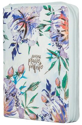 Imagem de Livro - Meu plano perfeito, planner sem data com sobrecapa de zíper em couro-soft, capa Aquarela | Planner 2026