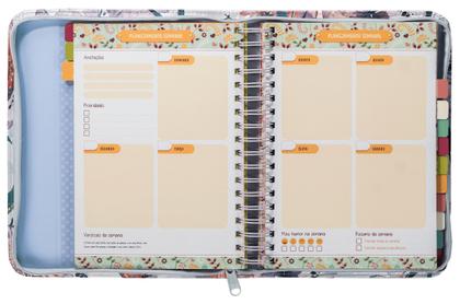 Imagem de Livro - Meu plano perfeito, planner sem data com sobrecapa de zíper em couro-soft, capa Aquarela | Planner 2026