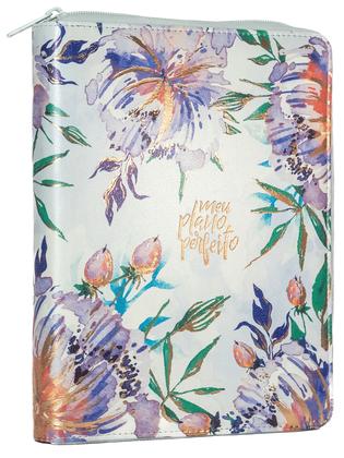 Imagem de Livro - Meu plano perfeito, planner sem data com sobrecapa de zíper em couro-soft, capa Aquarela | Planner 2026