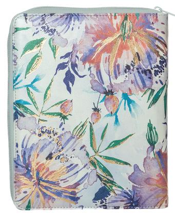 Imagem de Livro - Meu plano perfeito, planner sem data com sobrecapa de zíper em couro-soft, capa Aquarela | Planner 2026