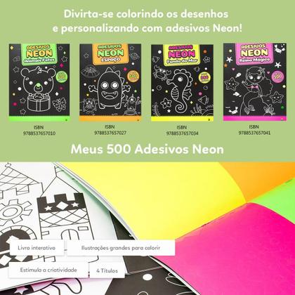 Imagem de Livro - Meus 500 Adesivos NEON: Animais Fofos