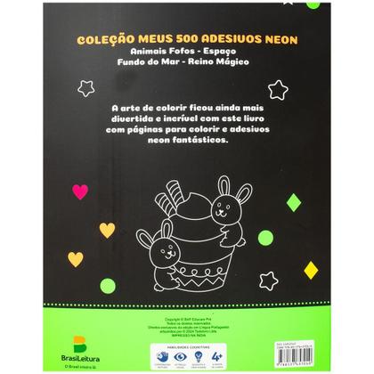 Imagem de Livro - Meus 500 Adesivos NEON: Animais Fofos