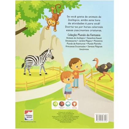 Imagem de Livro - Mundo da Fantasia: Animais do Zoológico Para Colorir
