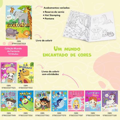 Imagem de Livro - Mundo da Fantasia: Animais do Zoológico Para Colorir